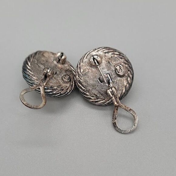 Premier Designs Matte Gold & Silver Filigree Pattern Earrings - Picture 6 of 8